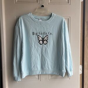 Just Be Light Blue Crewneck Top
